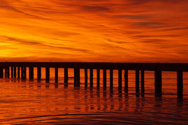 Foce del canale del Cinquale al tramonto